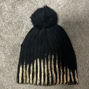 Nixon black and gold beanie